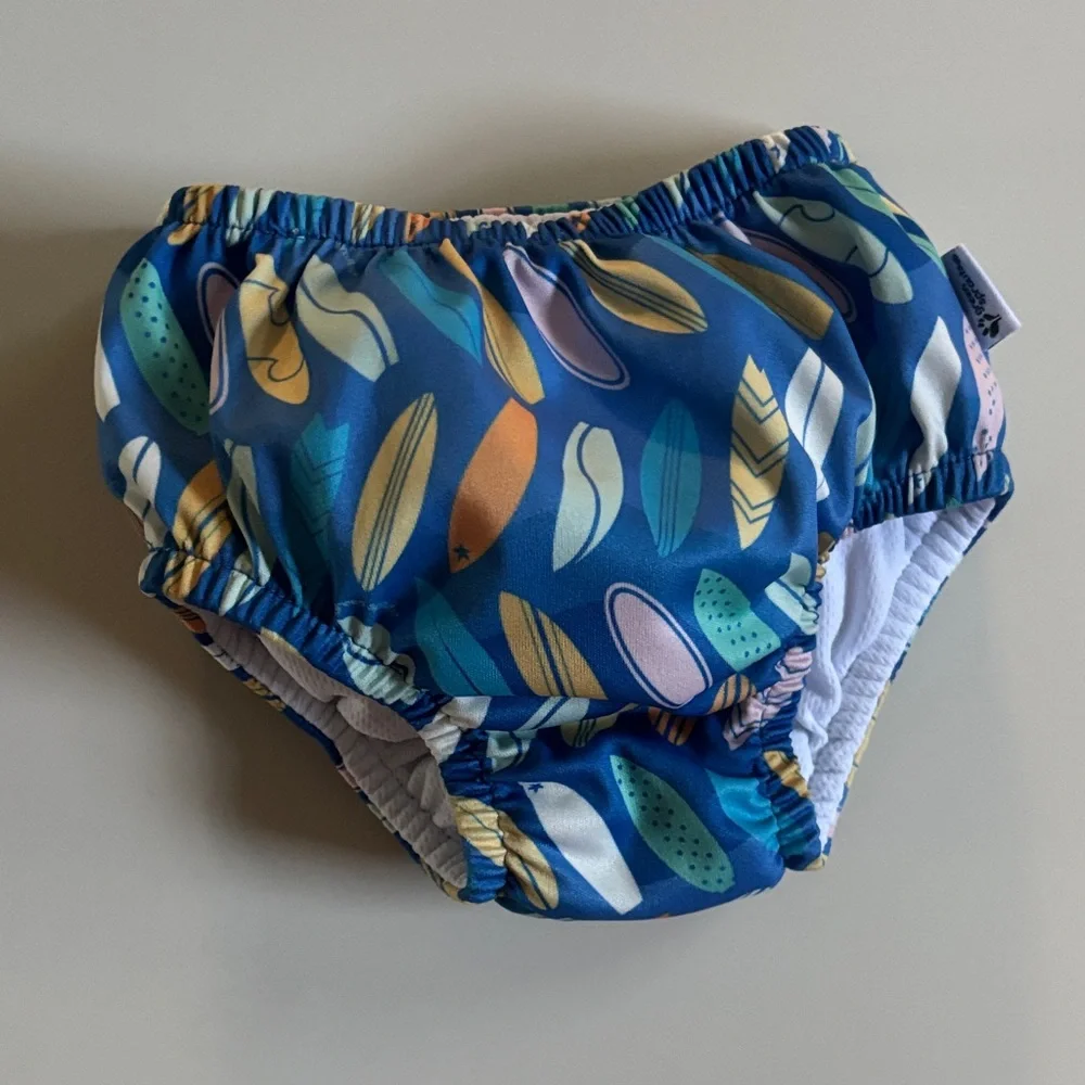 Green Sprouts Colorful Surfboard Patterned Reusable Kids Swim Diaper